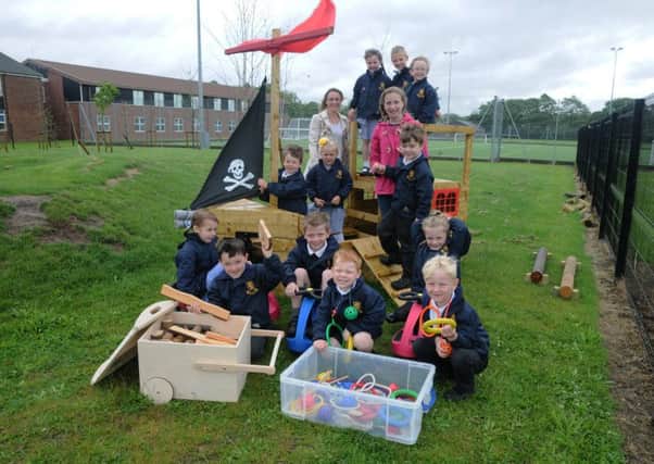 Photo of some children with the new play equipment at Aylesford Primary School.
Friends of Aylesford Primary members Rachel Perrier (Secretary) and Charlotte Fawbert (Chairman) are seen with children from Unicorn and Phoenix classes.
MHLC-06-06-17-Aylesfordprimary NNL-170606-125444009