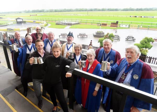 Thomas Williams and Sheryl Caswell from Warwick Racecourse with members of Warwick Court Leet.
