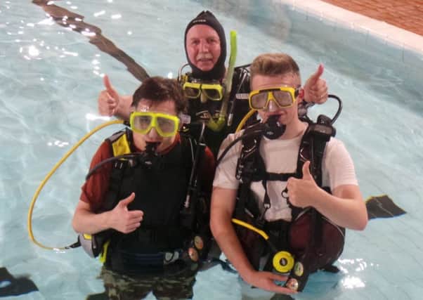 Scuba diving instructor Ray Kirton with Southam Air Cadets