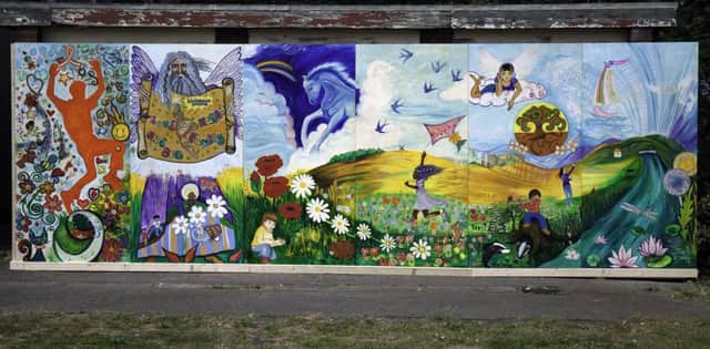The community mural at Southorn Court in Lillington.
