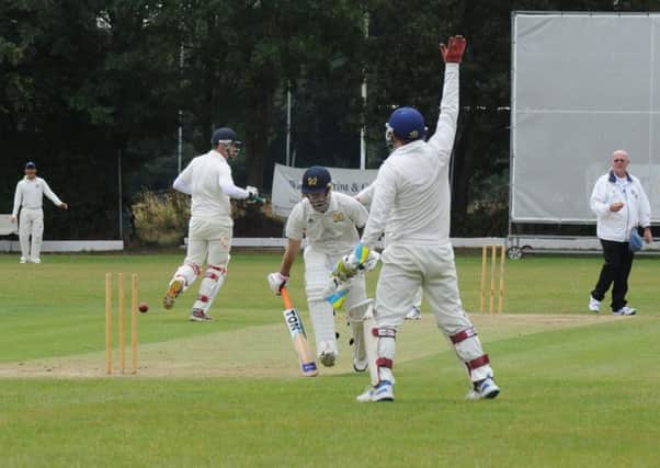 Kenilworth Wardens 2nds' Robin De Regt just makes his ground against Leamington 2nds. Picture: Morris Troughton