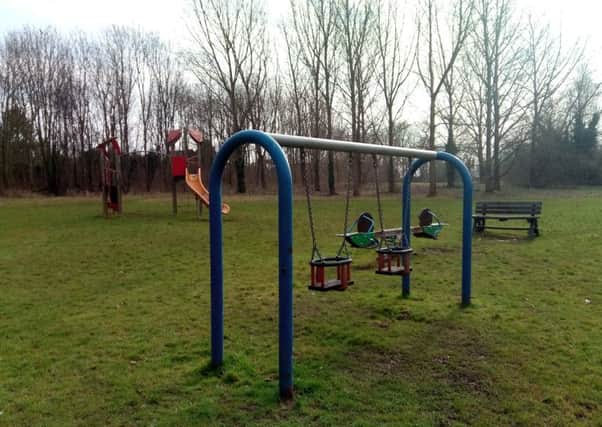 Old play equipment at Ebourne Recreation Ground in Kenilworth
