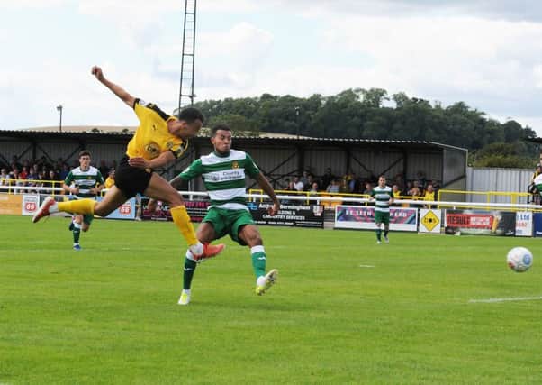 Rob Thompson-Brown lets fly for Brakes but he can only find the side netting. Pictures: Morris Troughton