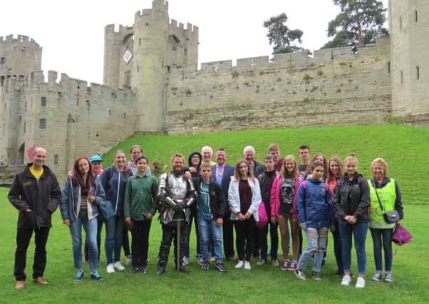 The group visit to Warwick Castle.