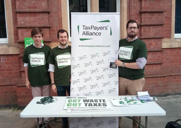From left: William Kitchen, Duncan Simpson and James Price of the Taxpayers' Alliance