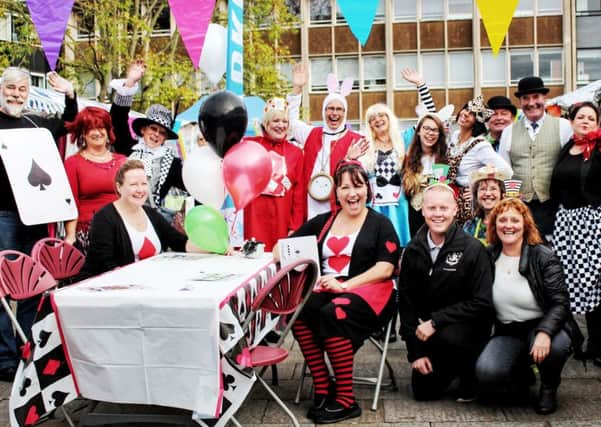 The Mad Hatter's tea party at Warwick Market. Photo taken by CJ's Events Warwickshire.