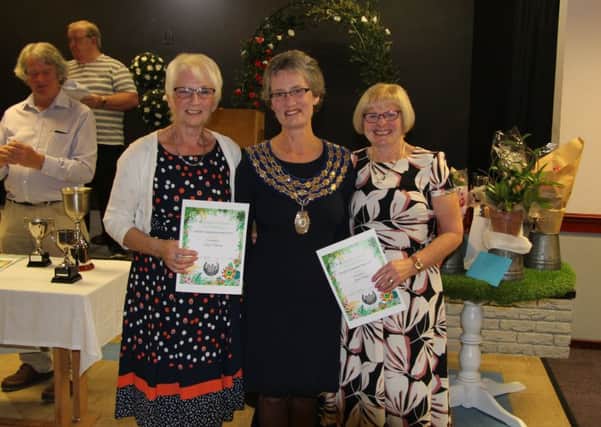 From left: Janet Phillips, Kenilworth mayor Cllr Kate Dickson and Diane Manders receiving Gold awards