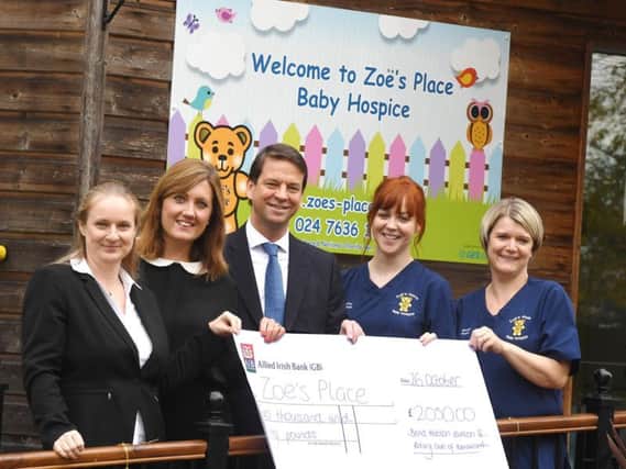 From left, Marta Fisher (Band Hatton Button), Sarah Jordan (Band Hatton Button), Jonathan Miller (Kenilworth Rotary Club), Amy Rowles (Zos Place) and Emma Smith (Zos Place).