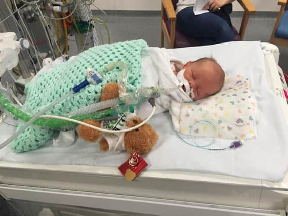 Spencer Morrey was six weeks premature, and later had to be placed in intensive care when he suffered breathing difficulties