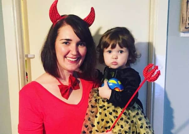 Lucy Field with her daughter Evelyn-Mae before Lucy's Halloween fundraising event.