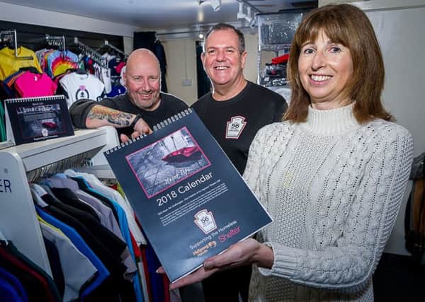 Steve Atherton has produced a calendar as on of his 56 challenges for the year, with the assistance of ARM Design & Print. Steve is 56 and has taken on the challenge to help raise awareness and funds, for the homeless.

Pictured: Stuart Crowley, Steve Atherton & Susan Cox. NNL-171121-231450009
